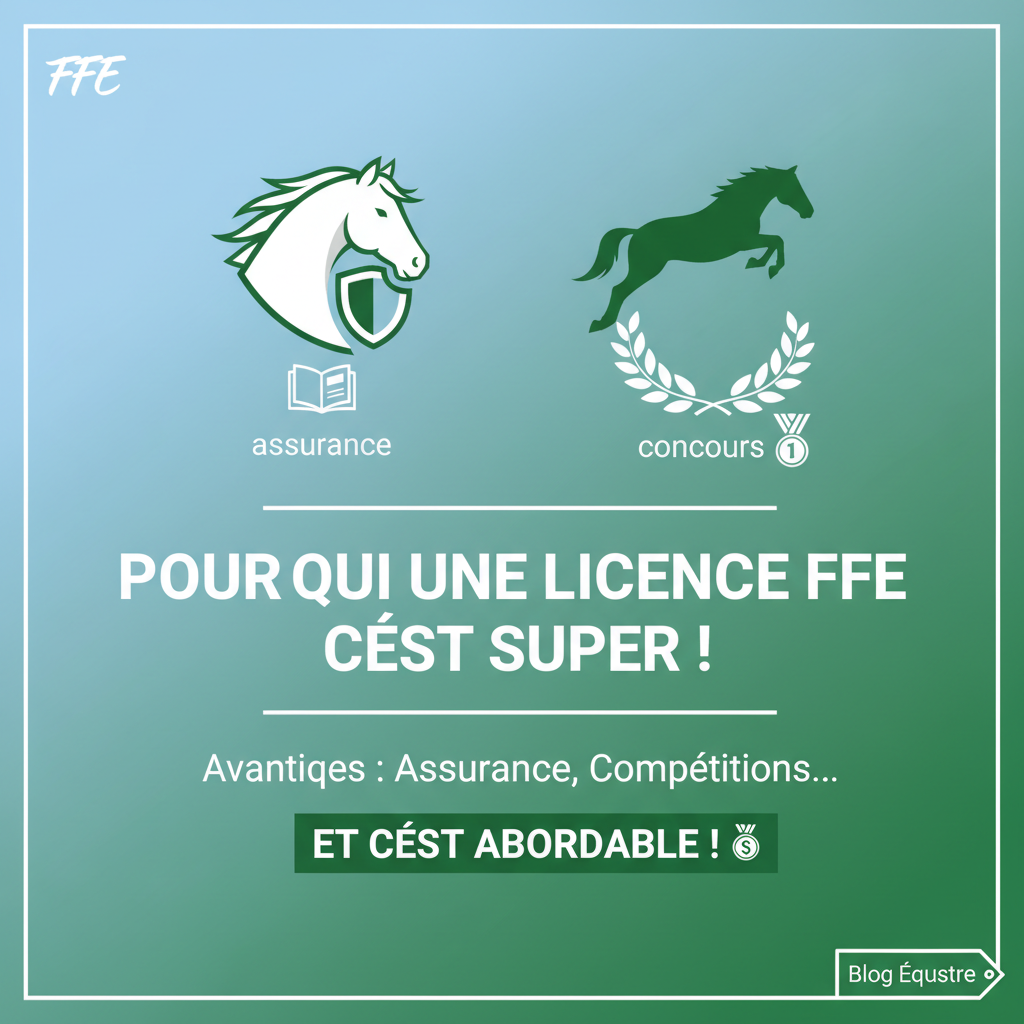 Cavalier avec une licence FFE à un concours d'équitation